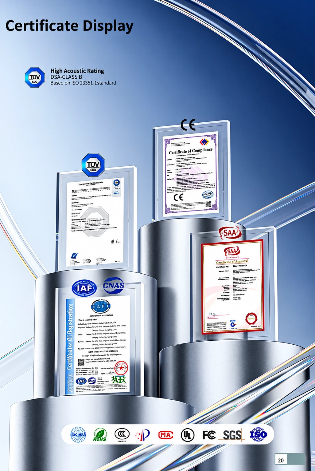 Certificates shown in the Fermann product catalogue